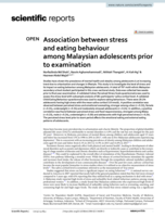 Association between stress and eating behaviour among Malaysian adolescents prior to examination