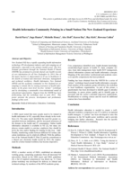 Health Informatics Community Priming in a Small Nation: The New Zealand Experience