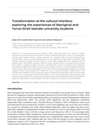 Transformation at the cultural interface: Exploring the experiences of Aboriginal and Torres Strait Islander university students