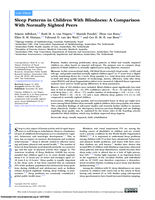 Sleep Patterns in Children With Blindness: A Comparison With Normally Sighted Peers