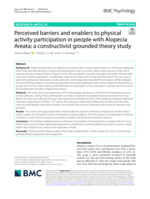 Perceived barriers and enablers to physical activity participation in people with Alopecia Areata: A constructivist grounded theory study