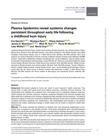 Plasma lipidomics reveal systemic changes persistent throughout early life following a childhood burn injury