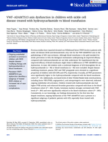 VWF-ADAMTS13 axis dysfunction in children with sickle cell disease treated with hydroxycarbamide versus blood transfusion