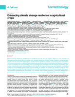 Enhancing climate change resilience in agricultural crops