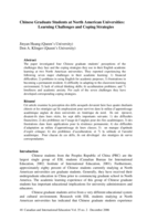 Chinese Graduate Students at North American Universities: Learning Challenges and Coping Strategies