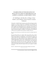 Examination of the influence of selected factors on performance on Alberta learning achievement tests within Edmonton public schools