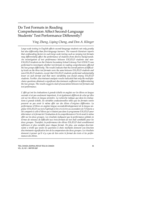 Do Test Formats in Reading Comprehension Affect Second-Language Students’ Test Performance Differently?