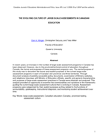 The Evolving Culture of Large-scale Assessments in Canadian Education