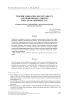 TEACHER EVALUATION, ACCOUNTABILITY, AND PROFESSIONAL LEARNING: THE CANADIAN PERSPECTIVE Evaluación docente, responsabilidad y aprendizaje profesional: la perspectiva canadiense