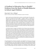 A Gradient in Education Due to Health? Evidence from the Study of Health Behavior in School-Aged Children