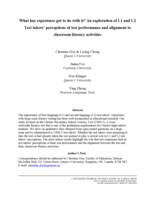What has experience got to do with it? An exploration of L1 and L2 Test takers’ perceptions of test performance and alignment to classroom literacy activities