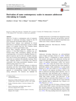 Derivation of some contemporary scales to measure adolescent risk-taking in Canada