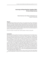 Assessing and Reporting Non-Cognitive Skills: A Cross-Canada Survey