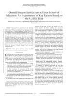 Overall Student Satisfaction At Tabor School Of Education: An Examination Of Key Factors Based On The Ausse Seq