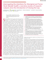 Interrogating the intentions for Aboriginal and Torres Strait Islander health: a narrative review of research outputs since the introduction of Closing the Gap