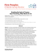 Breaking the cycle of trauma Koori parenting, what works for us