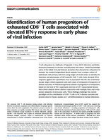 Identification of human progenitors of exhausted CD8+T cells associated with elevated IFN-gamma response in early phase of viral infection