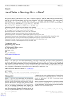 Use of Twitter in Neurology: Boon or Bane?