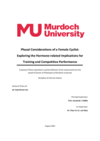 Phasal Considerations of a Female Cyclist: Exploring the Hormone-related Implications for Training and Competitive Performance