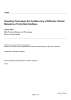 Sampling Techniques for the Recovery of Offender Cellular Material on Victim Skin Surfaces