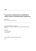 The presence of adulterants and mislabeling of caffeine content in Australian sports supplements