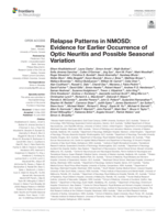 Relapse Patterns in NMOSD: Evidence for Earlier Occurrence of Optic Neuritis and Possible Seasonal Variation