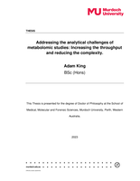 Addressing the analytical challenges of metabolomic studies: Increasing the throughput and reducing the complexity.