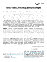 Ecological incidence, genetic diversity, multidrug resistance of Salmonella enteritidis recovered from broiler and layer chicken farms