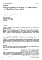 Enhancing Health Equity by Predicting Missed Appointments in Health Care: Machine Learning Study