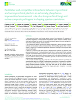 Facilitative and competitive interactions between mycorrhizal and nonmycorrhizal plants in an extremely phosphorus-impoverished environment: role of ectomycorrhizal fungi and native oomycete pathogens in shaping species coexistence