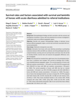 Survival rates and factors associated with survival and laminitis of horses with acute diarrhoea admitted to referral institutions