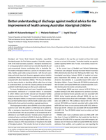 Better understanding of discharge against medical advice for the improvement of health among Australian Aboriginal children