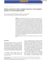 Dietary experience alters predatory behavior of two ladybird species on tomato potato psyllid