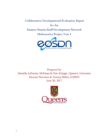 Collaborative Developmental Evaluation Report for the Eastern Ontario Staff Development Network Mathematics Project Year 4