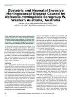 Obstetric and Neonatal Invasive Meningococcal Disease Caused by Neisseria meningitidis Serogroup W, Western Australia, Australia