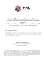 French and European grading systems for bovine carcasses and beef: current situation and research in progress