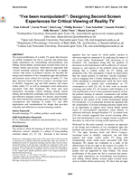 "I've been manipulated!":designing second screen experiences for critical viewing of reality TV