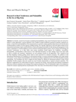 Research in Beef Tenderness and Palatability in the Era of Big Data