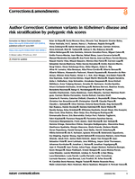 Author Correction: Common variants in Alzheimer’s disease and risk stratification by polygenic risk scores