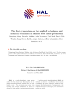 The first symposium on the applied techniques and industry economics in chinese beef cattle production