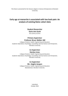 Early age at menarche is associated with low back pain: An analysis of existing Raine cohort data