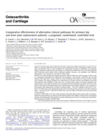 Comparative effectiveness of alternative clinical pathways for primary hip and knee joint replacement patients: a pragmatic randomized, controlled trial