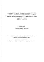 Credit cards, mobile phones and iPods; modern issues of minors and contracts
