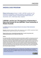LGBTIQA+ and the Law: The Importance of Partnership in Improving Inclusion for the LGBTIQA+ Youth Community of Western Australia