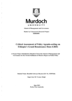 Critical Assessment of Policy Agenda-setting on Ethiopia's Grand Renaissance Dam (GRD)