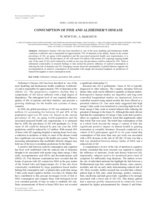 Consumption of fish and Alzheimer’s Disease