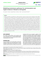 Modelling evolutionary pathways for commensalism and hypervirulence in Neisseria meningitidis