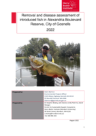 Removal and disease assessment of introduced fish in Alexandria Boulevard Reserve, City of Gosnells 2022