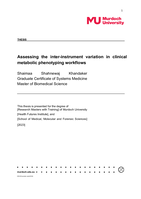 Assessing the inter-instrument variation in clinical metabolic phenotyping workflows