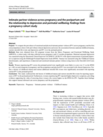 Intimate partner violence across pregnancy and the postpartum and the relationship to depression and perinatal wellbeing: findings from a pregnancy cohort study